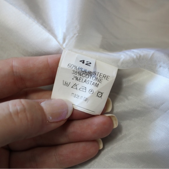 Italian made women’s jacket, textured blue fabric - Picture 3 of 9